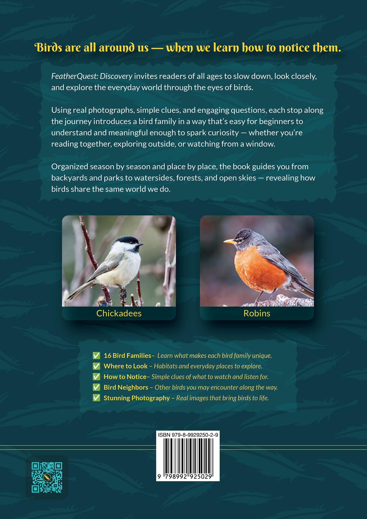 FeatherQuest Discovery book cover showing a duck carrying a fish