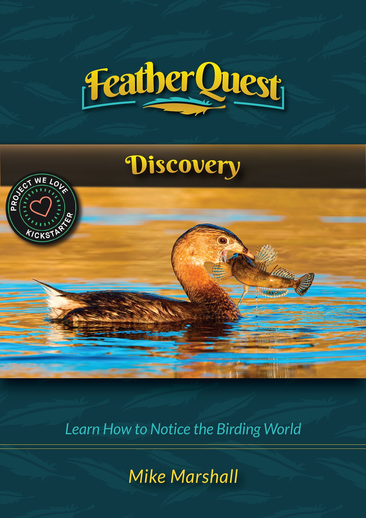 FeatherQuest Discovery book cover showing a duck carrying a fish