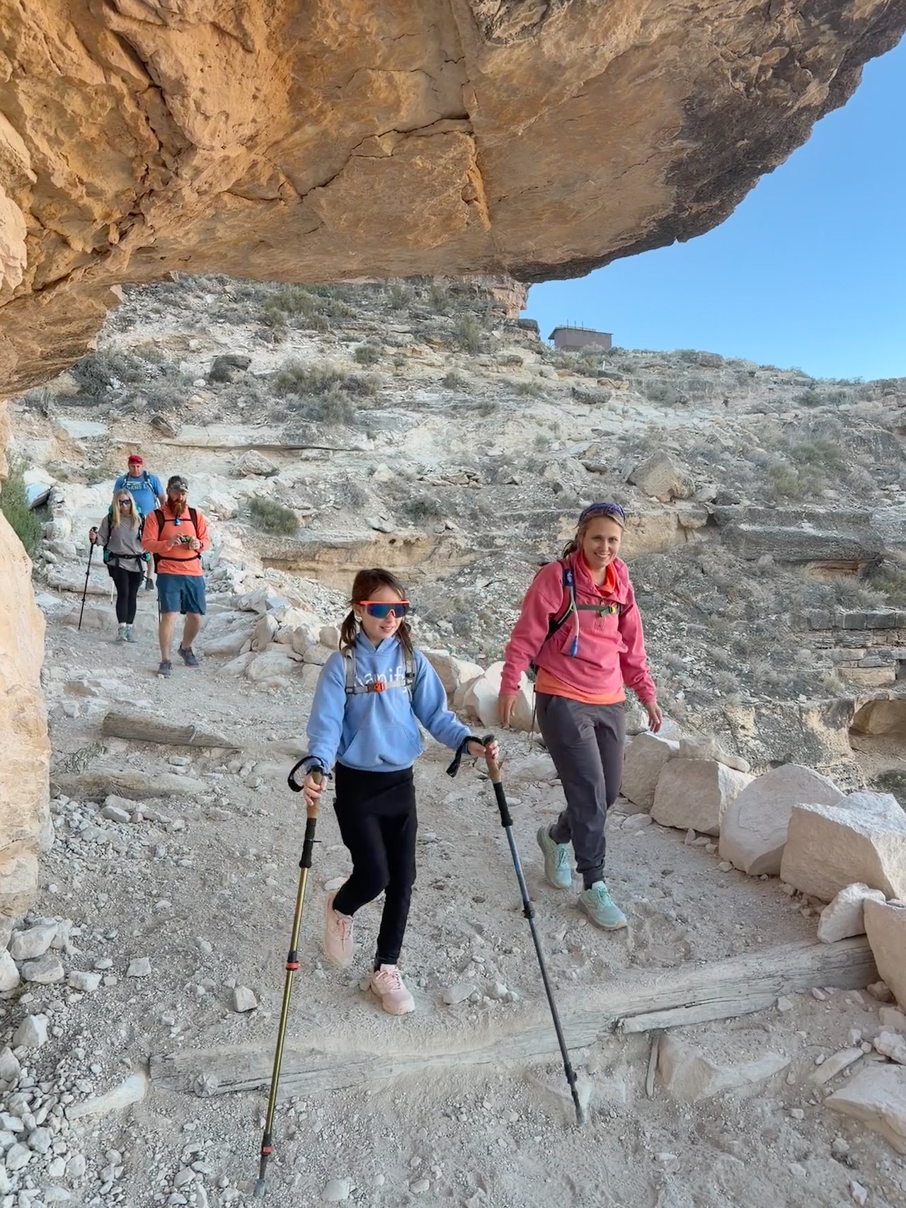 Girls hiking down into Havasupai