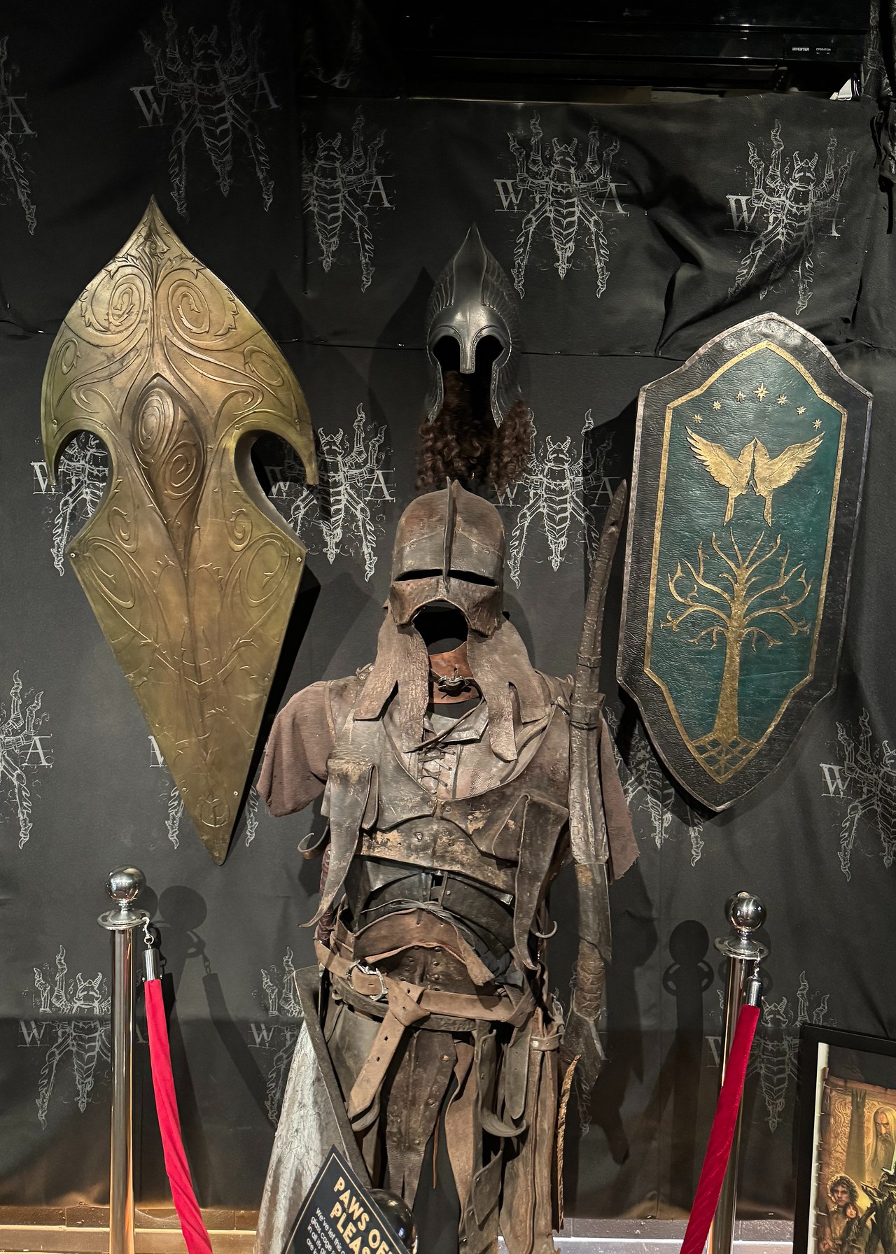 Detailed armor display inside Wētā Workshop in Wellington.