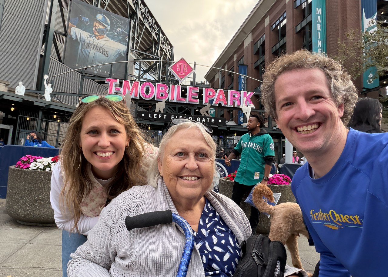 Family at T-Mobile Park for a Seattle Mariners game